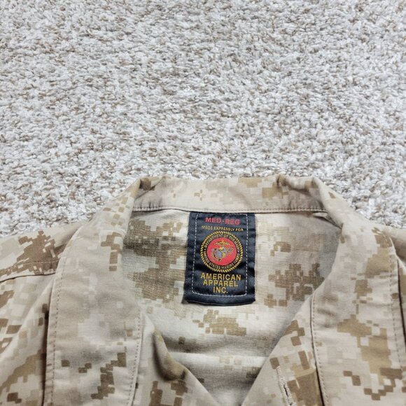 US Navy Marines American Apparel Desert Camo Shirt Mens Medium Long Sleeve - Picture 2 of 7